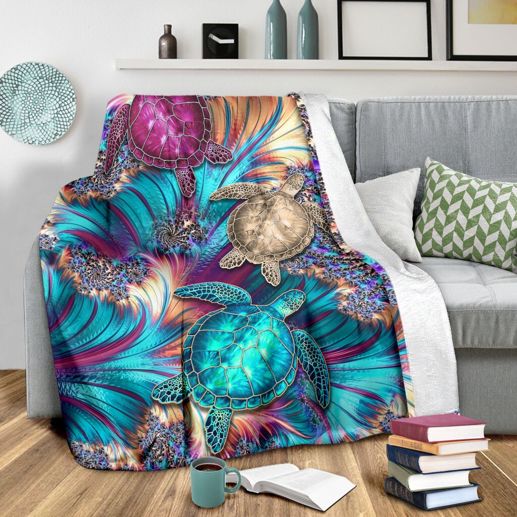 Turtle Magic Flannel Blanket For Relaxing At Home And Travel