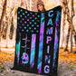 Camping American Flag Flannel Blanket For Bed Sofa And Reading Nook Decor