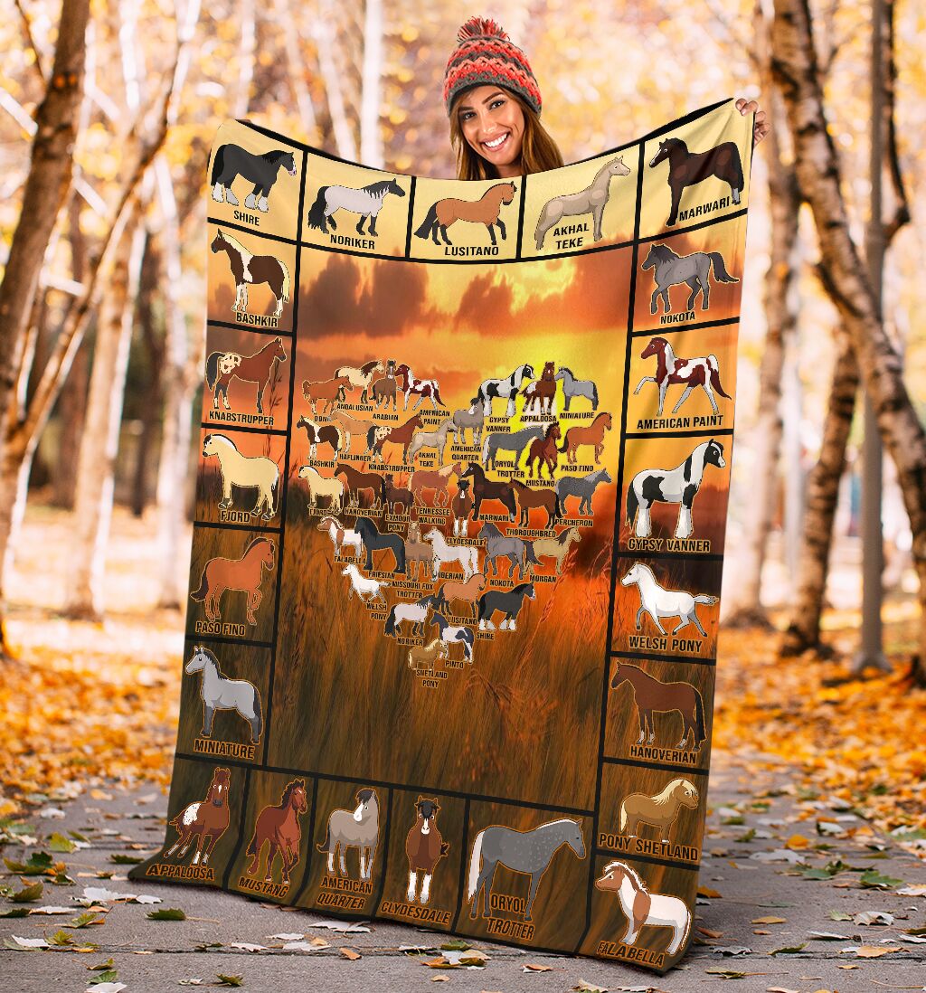 Horse I Love Horses Flannel Blanket For Bed Sofa And Reading Nook Decor