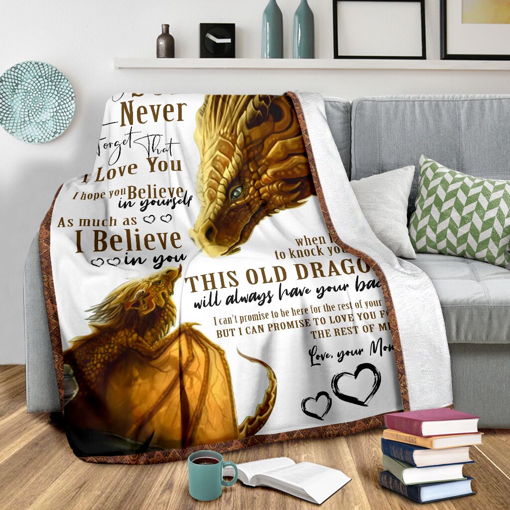 Dragon To My Son Lover Flannel Blanket For Relaxing At Home And Travel