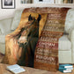 Horse God Says You Are Leather Pattern Flannel Blanket For Living Room And Bedroom Styling