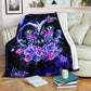 Butterfly Love Rose In The Night Flannel Blanket For Warm Home Decor And Relaxation