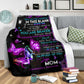 Fibromyalgia Awareness Butterfly Flannel Blanket For Relaxing At Home And Travel