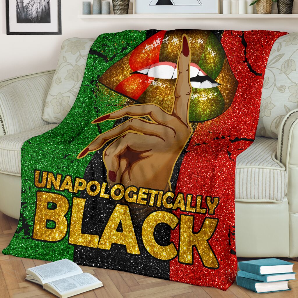 Black Woman Unapologetically Black African American Flannel Blanket For Living Room And Bedroom Styling