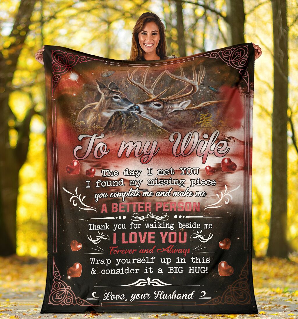 Hunting To My Wife Flannel Blanket For Cozy Home Lounging And Gifting