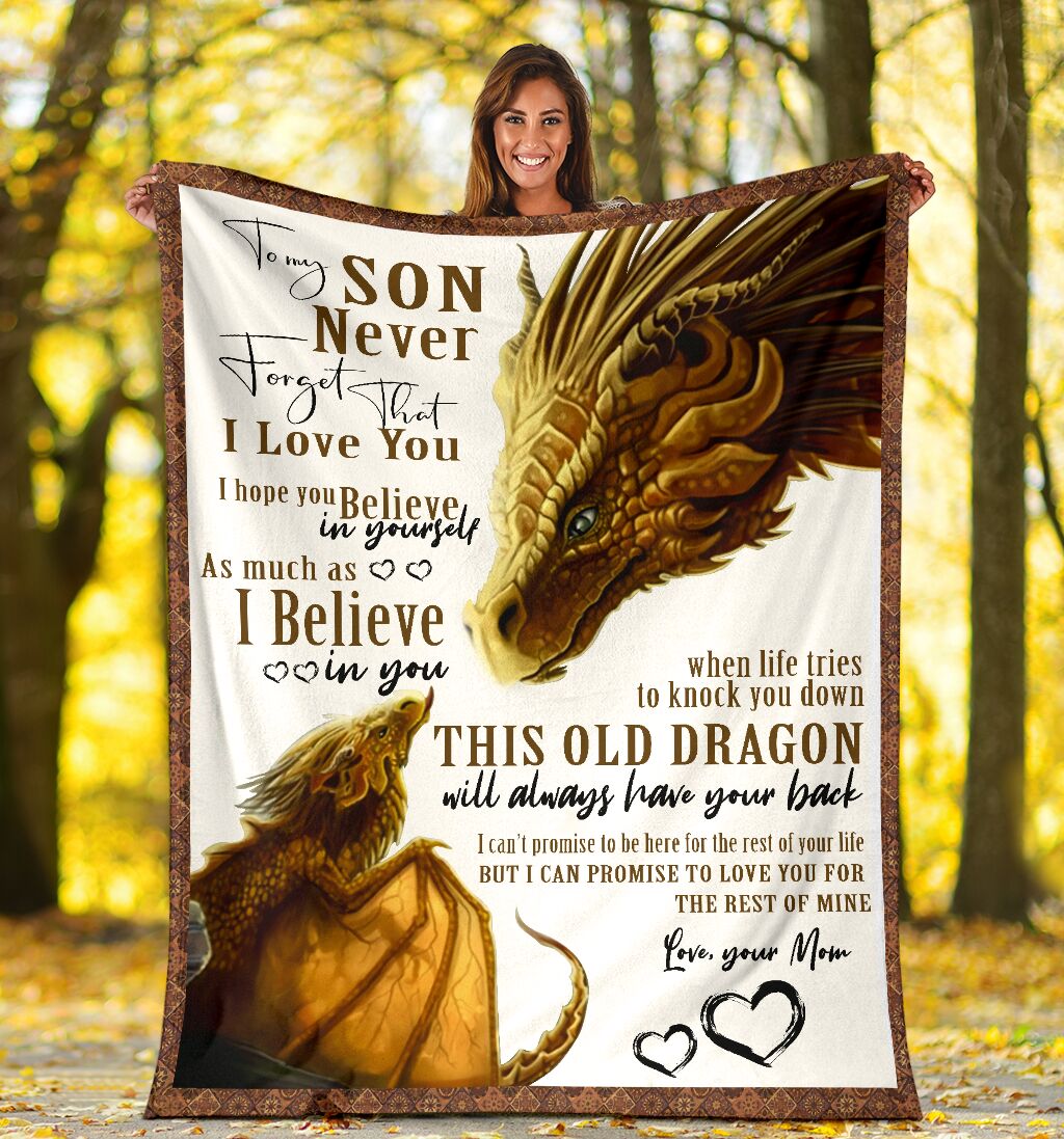Dragon To My Son Lover Flannel Blanket For Cozy Home Lounging And Gifting