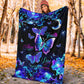 Mental Health Awareness Butterfly Flannel Blanket For Bed Sofa And Reading Nook Decor