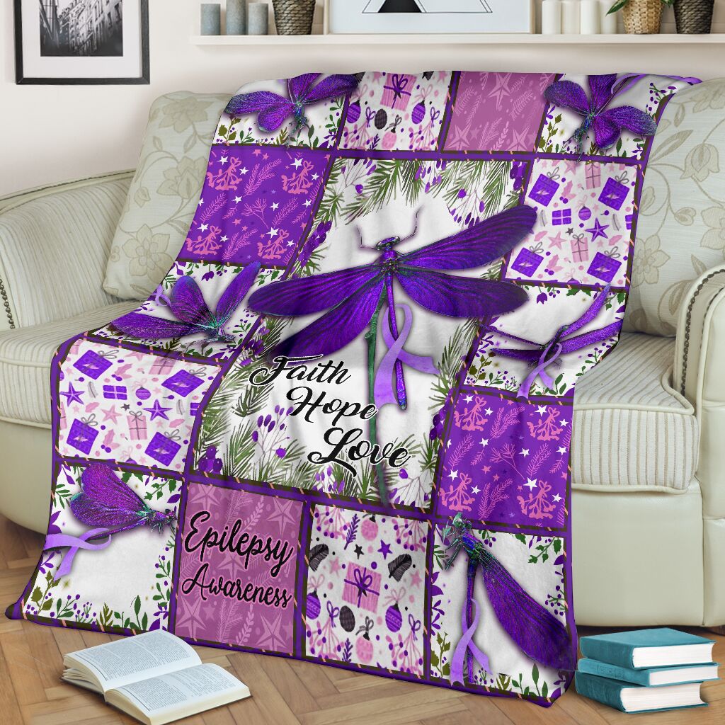 Epilepsy Awareness Butterfly Flannel Blanket For Living Room And Bedroom Styling