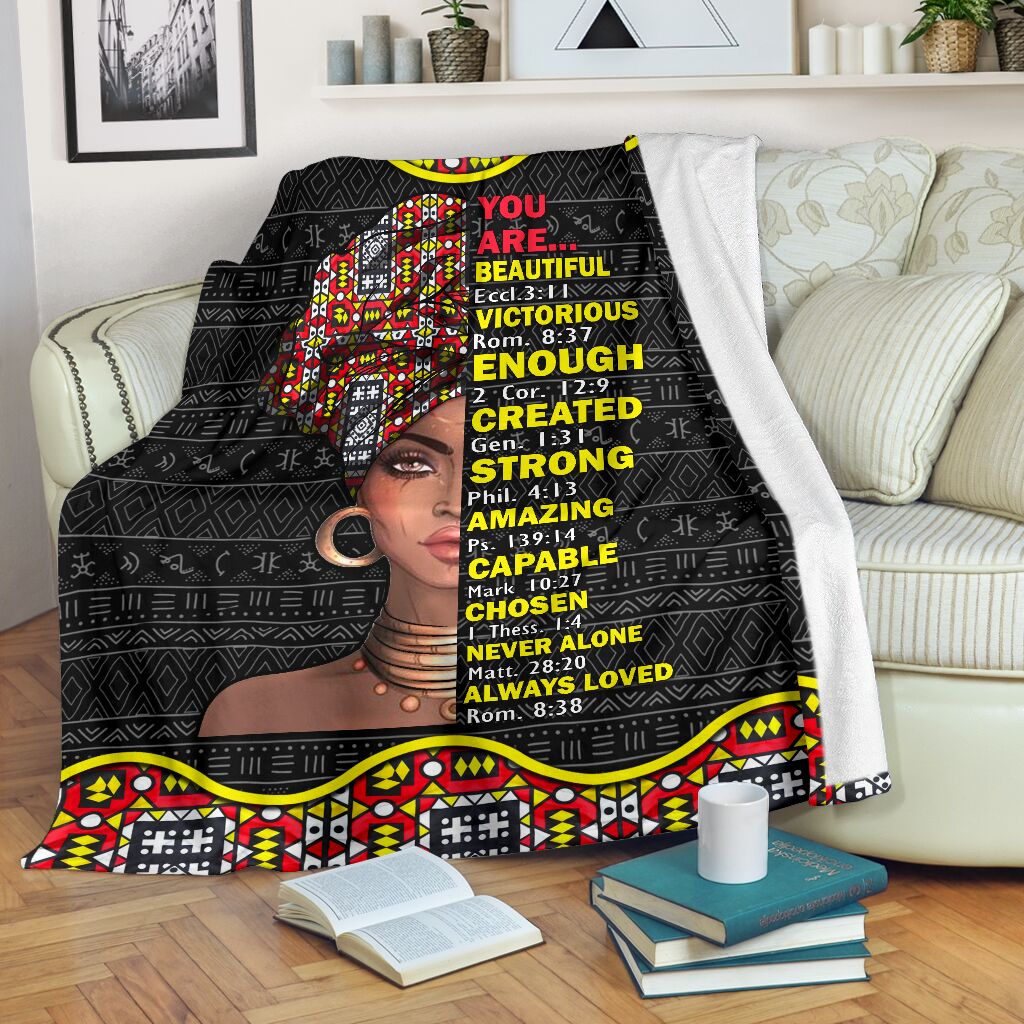 Black Girl God Says You Are African American Strong Flannel Blanket For Soft Bed Couch And Home Comfort