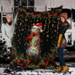 Black Cat Meowy Christmas Flannel Blanket For Bedroom Couch And Daily Comfort