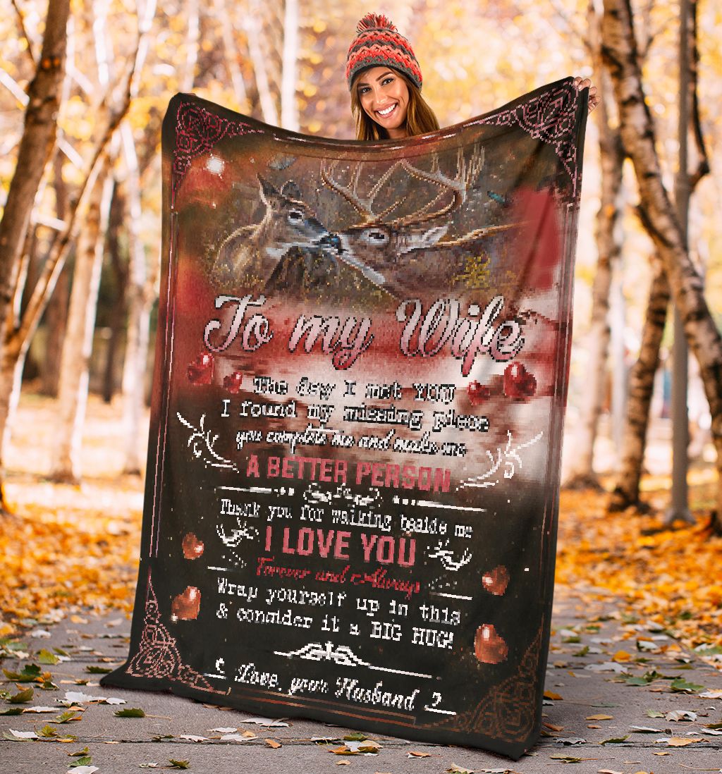 Hunting To My Wife Flannel Blanket For Bed Sofa And Reading Nook Decor