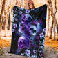 Skull Faith Hope Love Tropical Floral Flannel Blanket For Bed Sofa And Reading Nook Decor