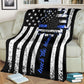 Police Officer Back The Blue Flannel Blanket For Living Room And Bedroom Styling