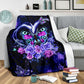 Butterfly Love Rose In The Night Flannel Blanket For Relaxing At Home And Travel