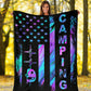 Camping American Flag Flannel Blanket For Cozy Home Lounging And Gifting