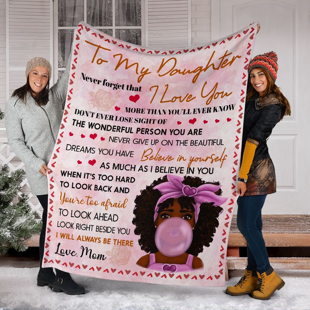 Black Girl To My Daughter African American Flannel Blanket For Bedroom Couch And Daily Comfort