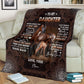 Horse To My Daughter Horse Brown Flannel Blanket For Living Room And Bedroom Styling