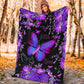Fibromyalgia Awareness Butterfly Flannel Blanket For Bed Sofa And Reading Nook Decor