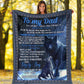 Wolf To My Dad Blue Flannel Blanket For Cozy Home Lounging And Gifting