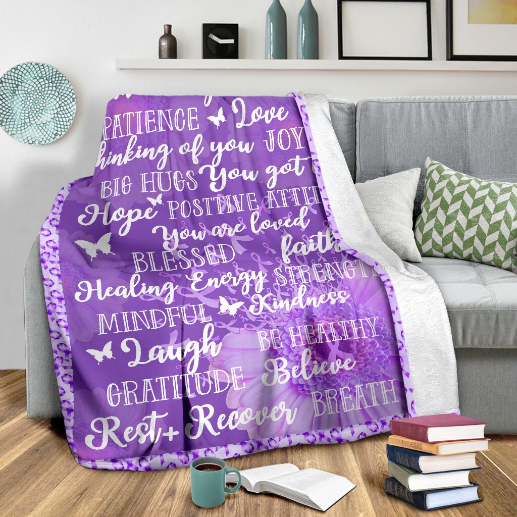 Fibromyalgia Awareness Flannel Blanket For Relaxing At Home And Travel