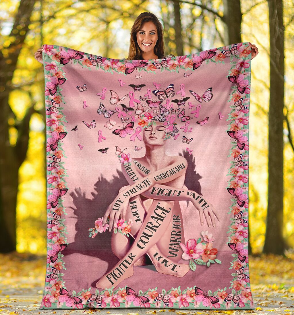 Breast Cancer Survivor Awareness Flannel Blanket For Cozy Home Lounging And Gifting