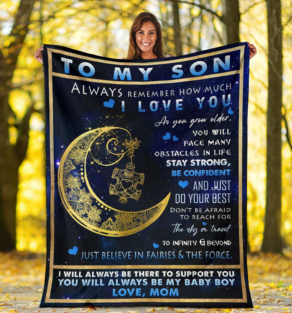 Autism Awareness Son Gift Flannel Blanket For Cozy Home Lounging And Gifting