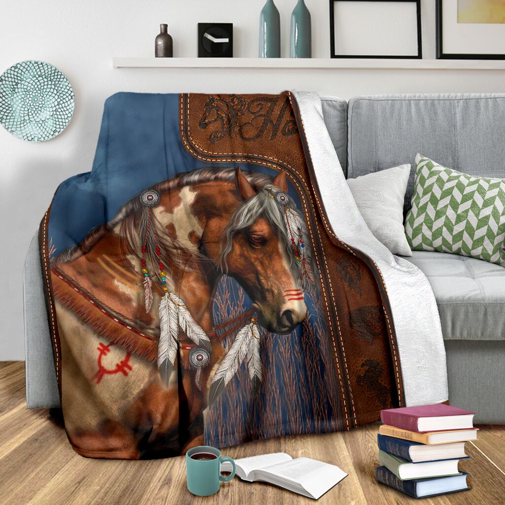 Horse Lovers Horse Pattern Flannel Blanket For Relaxing At Home And Travel