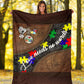 Autism Awareness Colorful Acceptance Message Leather Pattern Flannel Blanket For Cozy Home Lounging And Gifting