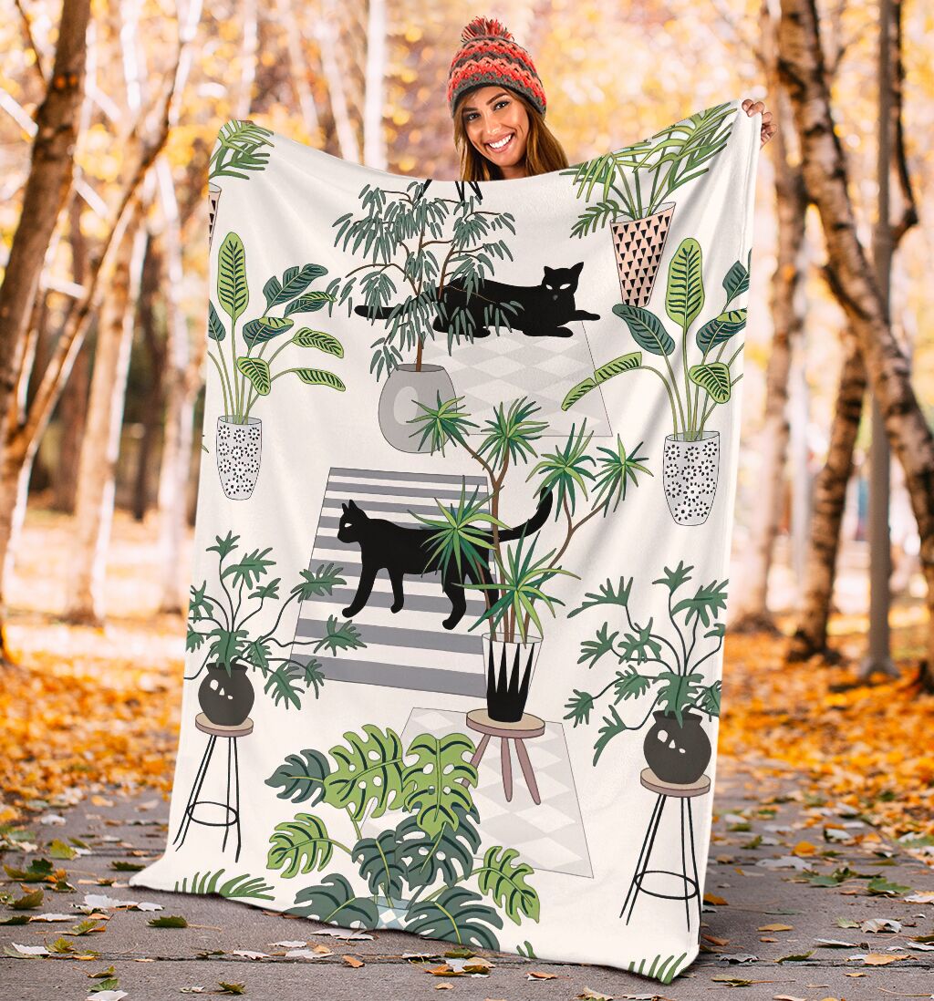Cat Lovely Black Cats Flannel Blanket For Bed Sofa And Reading Nook Decor