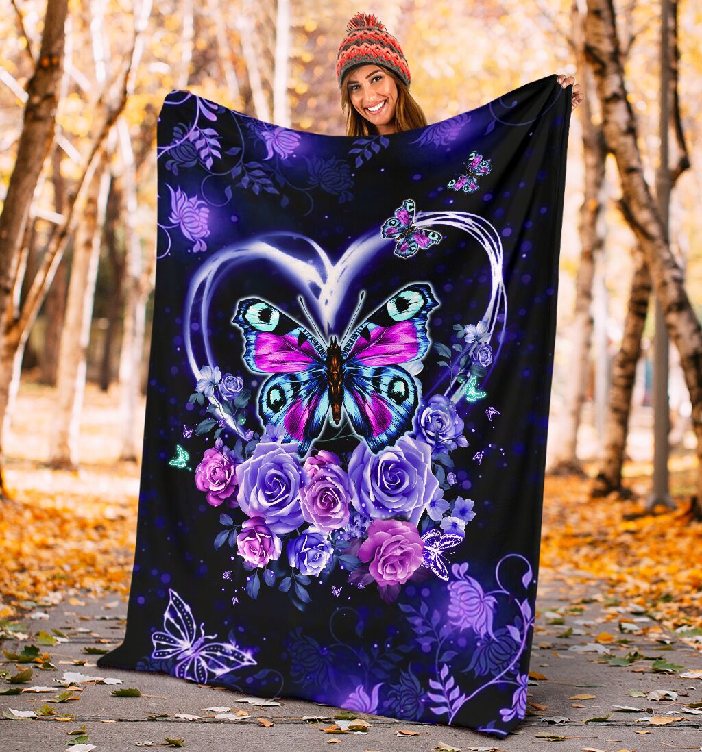 Butterfly Love Romantic Flannel Blanket For Bed Sofa And Reading Nook Decor
