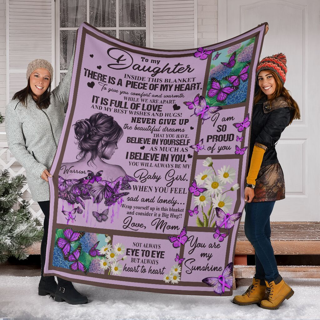 Fibromyalgia To My Daughter Fibromyalgia Awareness Flannel Blanket For Bedroom Couch And Daily Comfort