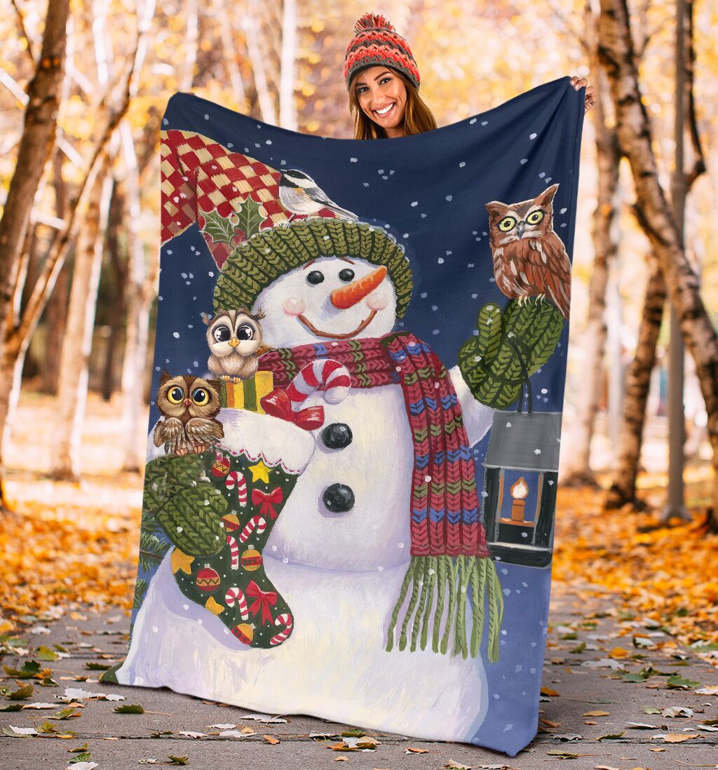 Owl Christmas Is Coming Flannel Blanket For Bed Sofa And Reading Nook Decor