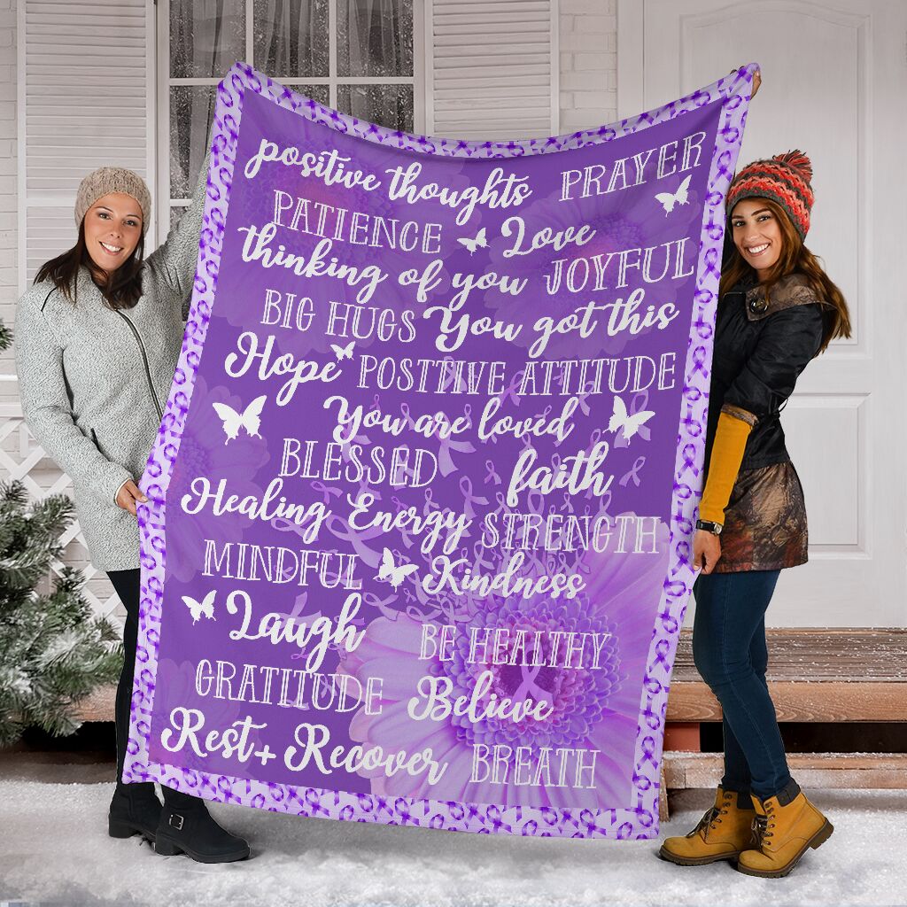 Alzheimer Awareness Flannel Blanket For Bedroom Couch And Daily Comfort