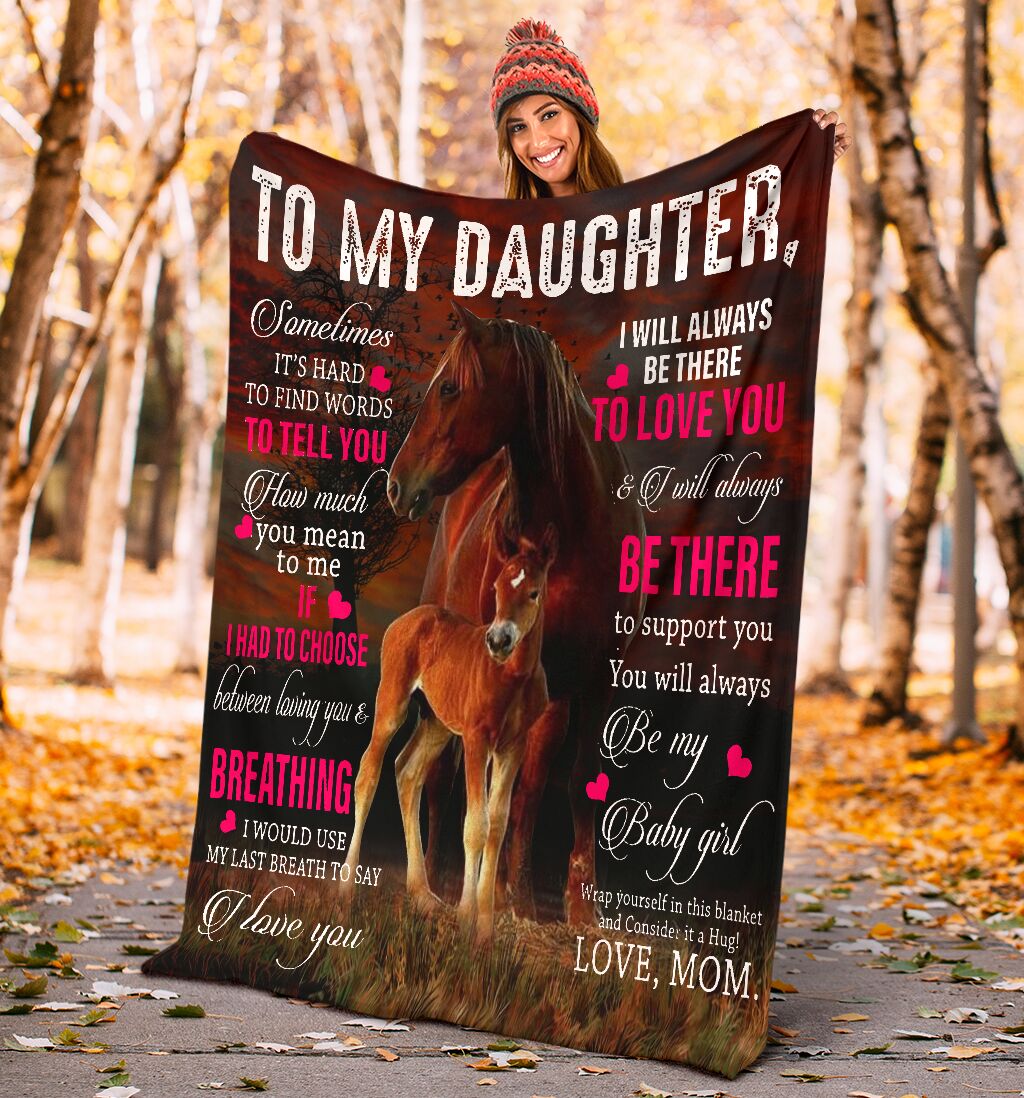 Horse Daughter Gift Flannel Blanket For Bed Sofa And Reading Nook Decor