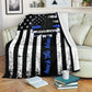 Police Officer Back The Blue Flannel Blanket For Soft Bed Couch And Home Comfort