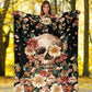 Skull Floral So Mysterious Flannel Blanket For Cozy Home Lounging And Gifting