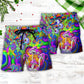 Hippie Mushroom Stay Trippy Colorful – Beach Short