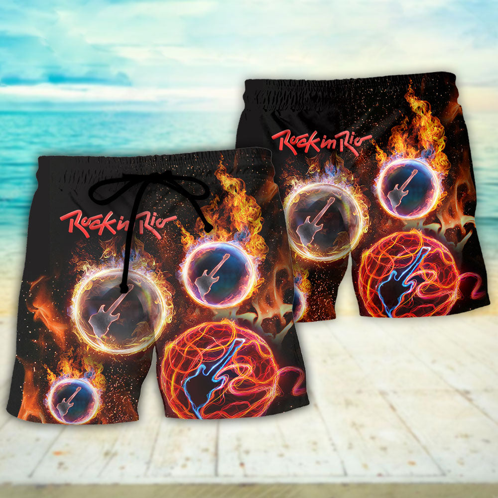 Rock Fire Music Lover Vibrant Style – Beach Short