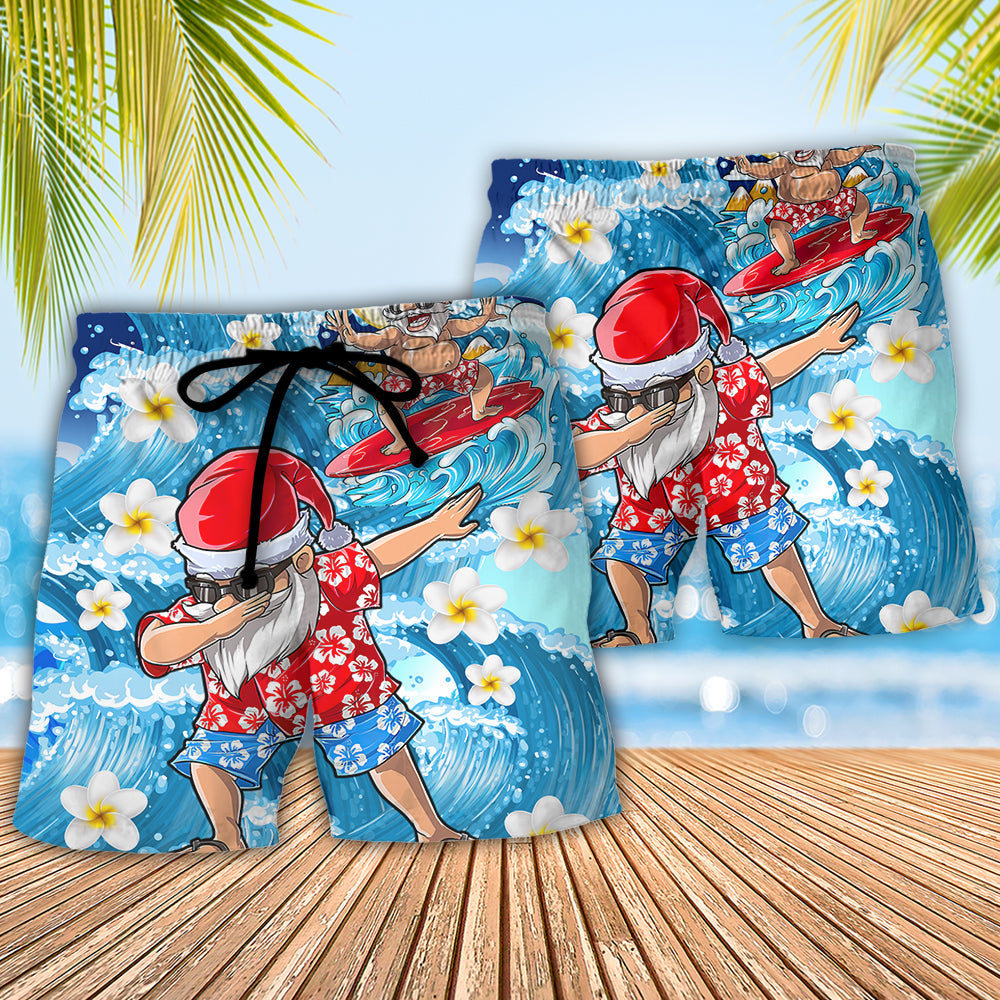 Dabbing Santa Fun Summer Christmas In July – Beach Short