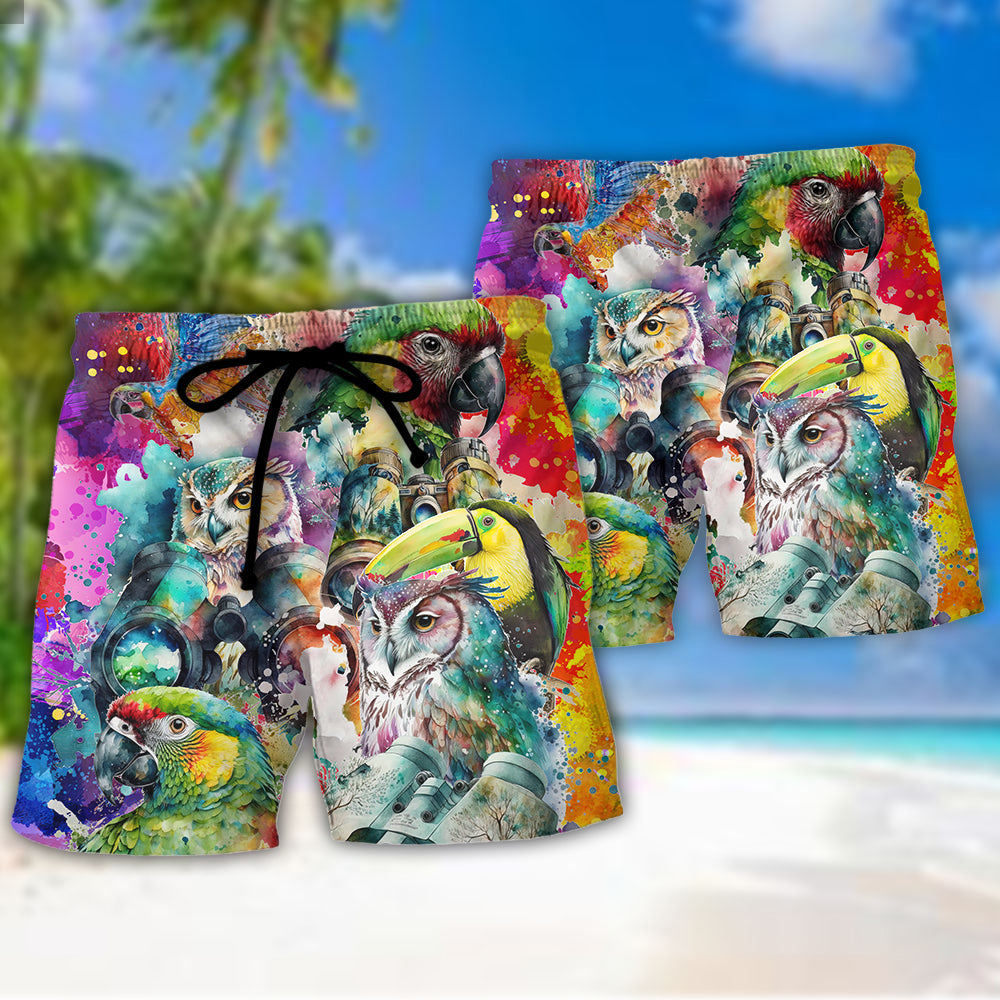 Bird Watching The Birds Are Watching Funny Quote - Beach Short