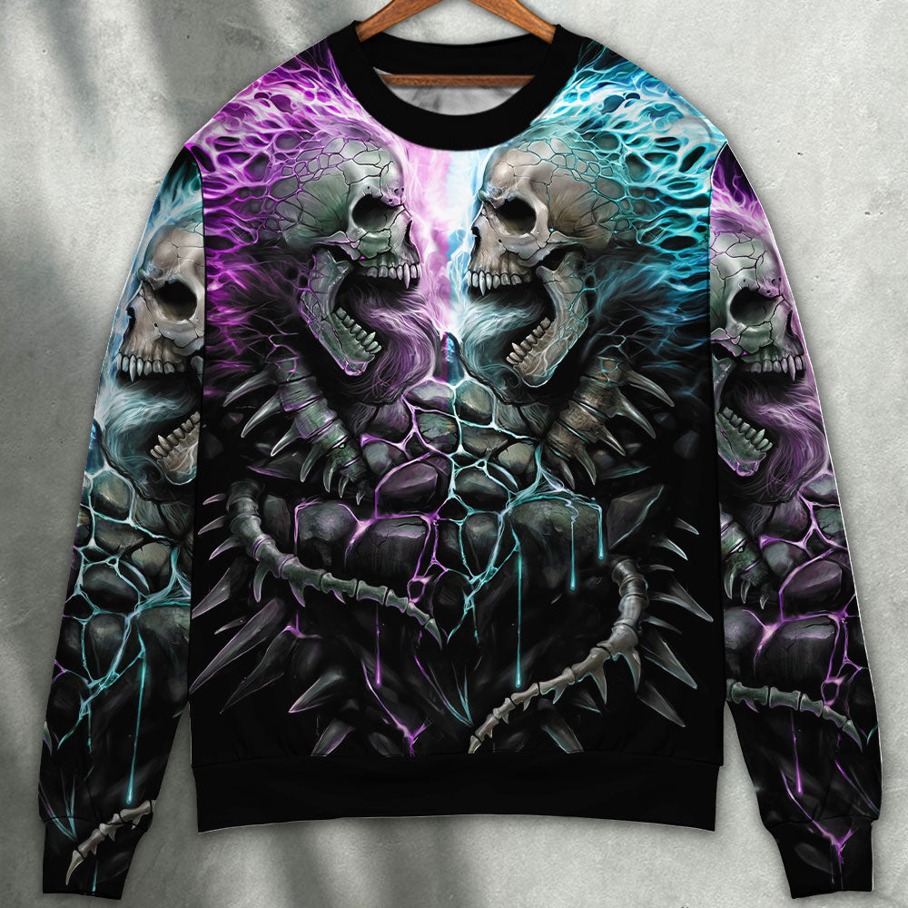 Flaming Skull Bold Art Style – Sweater - Ugly Christmas Sweater