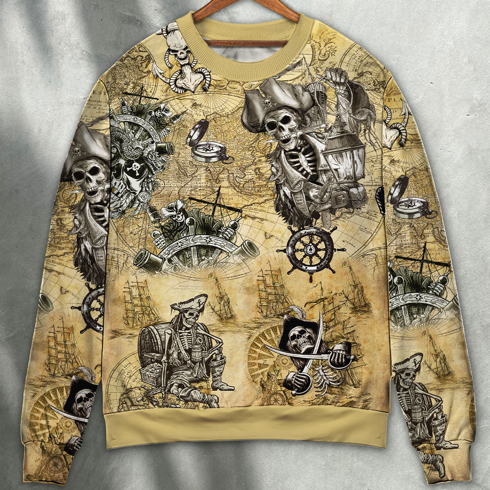 Pirate Skull Adventure Sail Style – Sweater - Ugly Christmas Sweater