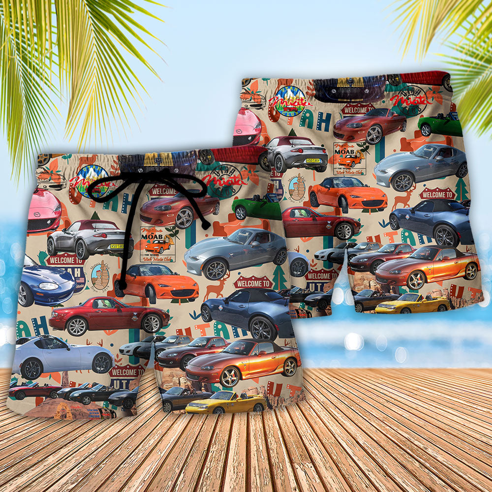 Car Summer Tropical Island Colorful - Beach Short