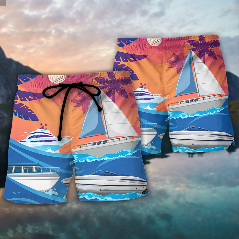 Yachting Saved Me Funny Yacht Lover - Beach Short