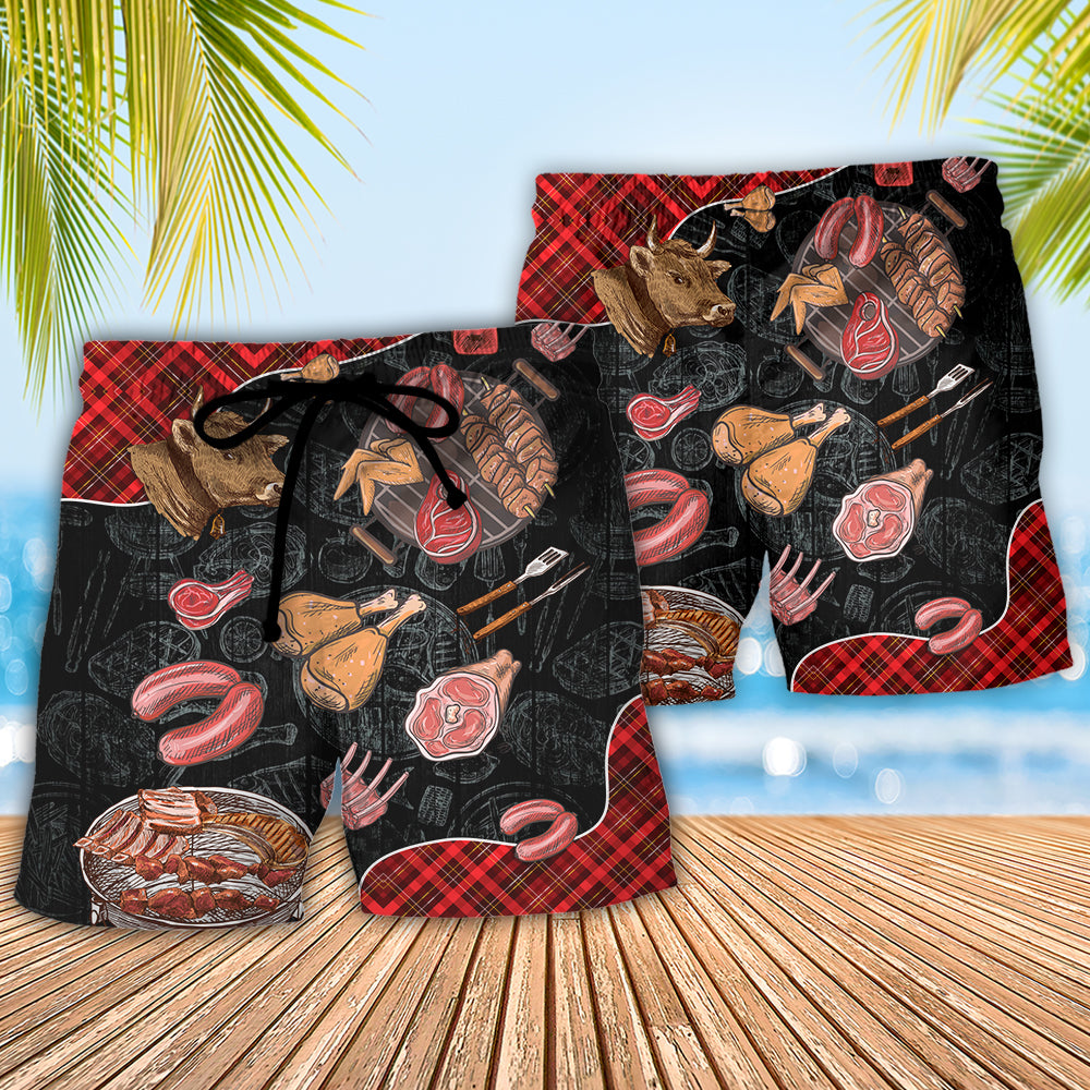 BBQ Chef Saved Me Funny Cooking Lover - Beach Short