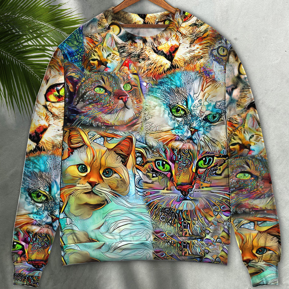 Real Love Cat Art Design – Sweater - Ugly Christmas Sweater