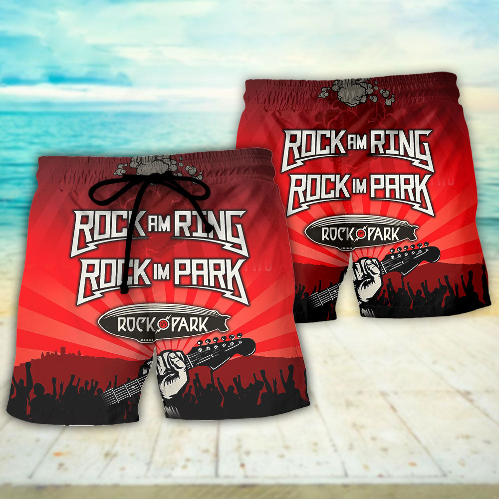 Rock Festival Red Vibe Music Style – Beach Short