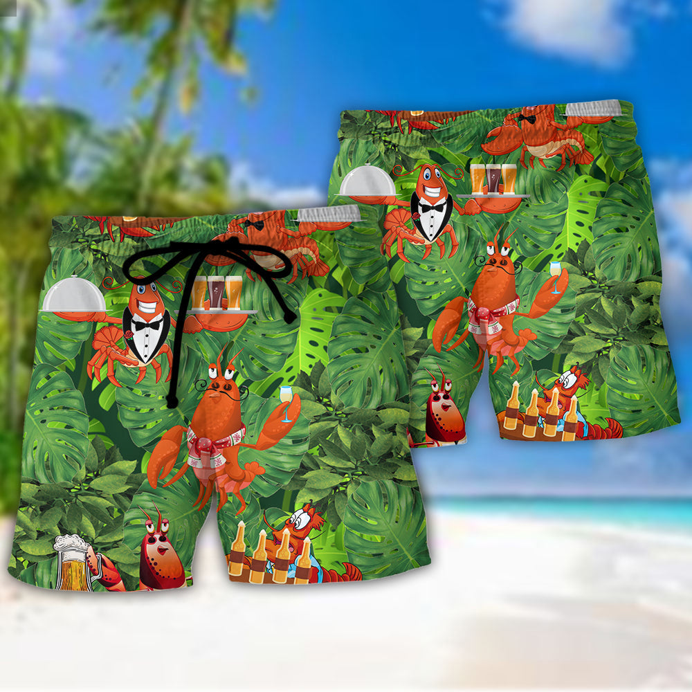 Lobstering Beer And Lobster Fix Everything - Beach Short