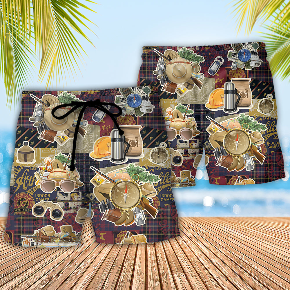 Hiking Saved Me Funny Hiker Lover - Beach Short