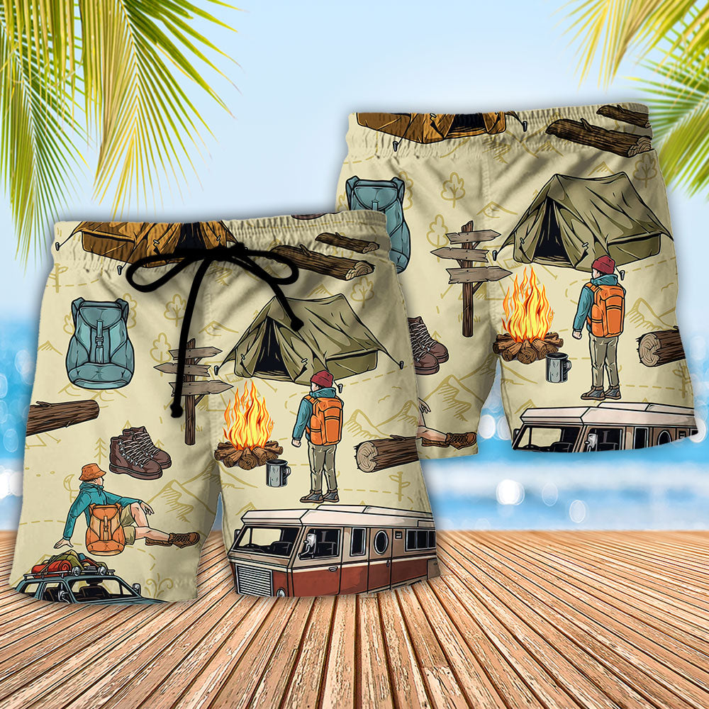 Camping I'm Not Always Camping Sometimes I’m Home – Beach Short